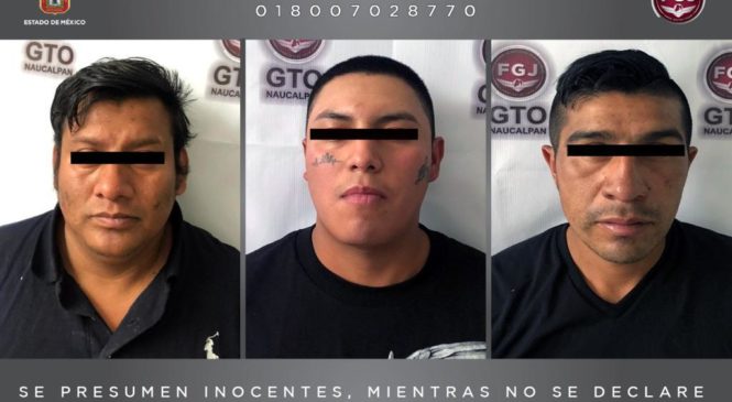 ASEGURAN A TRES SUJETOS POR DELITOS CONTRA LA SALUD EN NAUCALPAN