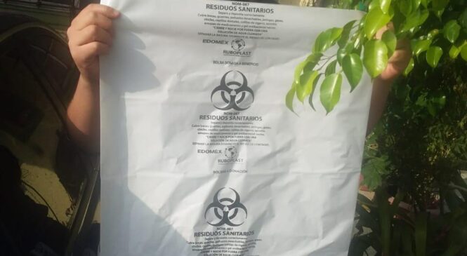 ENTREGAN BOLSAS DE RECOLECCIÓN DE RESIDUOS SANITARIOS EN TLALNEPANTLA