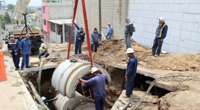 FINALIZA CAEM REPARACIÓN DE FUGA DE AGUA POTABLE DE LA LÍNEA DEL MACROCIRCUITO EN TULTITLÁN