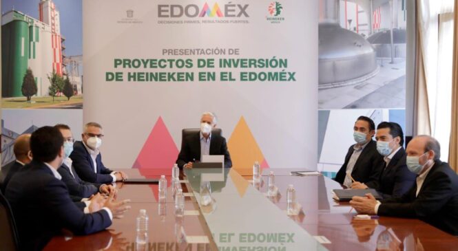 ENCABEZA ALFREDO DEL MAZO PRESENTACIÓN DE PROYECTO DE INVERSIÓN DE HEINEKEN EN EDOMÉX