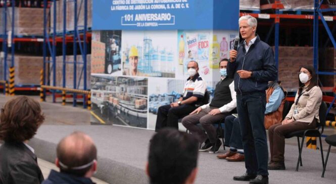 ASISTE GOBERNADOR A LA INAUGURACIÓN DEL CENTRO DE DISTRIBUCIÓN DE FÁBRICA DE JABÓN LA CORONA