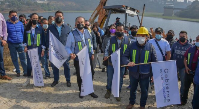 DA BANDERAZO PEDRO RODRÍGUEZ A LOS TRABAJOS DE LIMPIEZA EN LA PRESA MADÍN PARA EL RESCATE INTEGRAL DE ESTE ECOSISTEMA