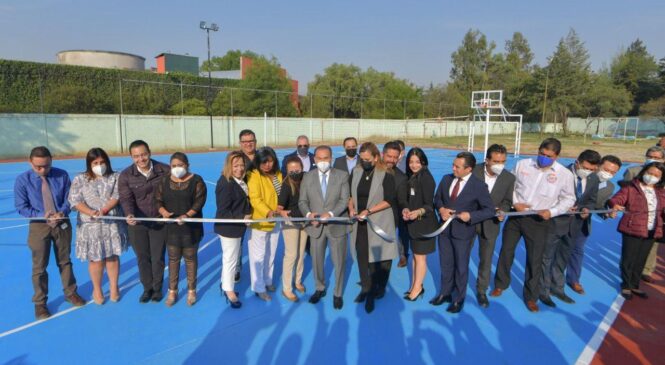 ENTREGA PEDRO RODRÍGUEZ MULTICANCHAS EN ESCUELAS DE SAN MATEO TECOLOAPAN