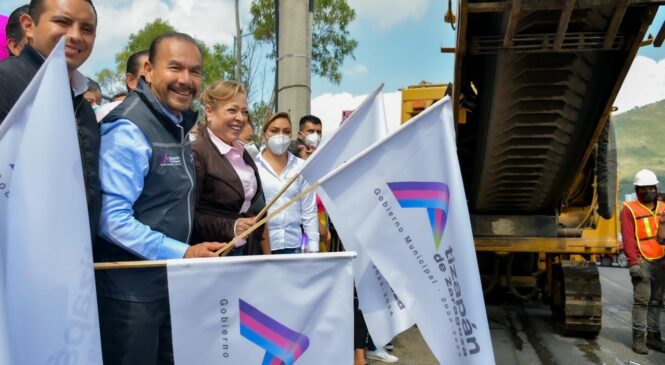 PEDRO RODRÍGUEZ DA BANDERAZO DE INICIO A LA REPAVIMENTACIÓN DE LA AVENIDA RUIZ CORTINES