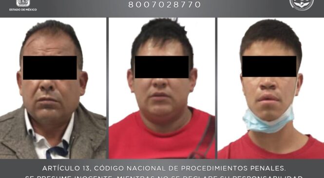 CAPTURAN A TRES PROBABLES EXTORSIONADORES EN TLALNEPANTLA