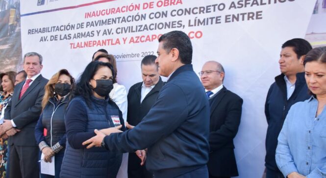 ENTREGAN REPAVIMENTACIÓN DE AVENIDA DE LAS ARMAS Y CIVILIZACIONES EN UN ESFUERZO COORDINADO ENTRE TLALNEPANTLA Y AZCAPOTZALCO