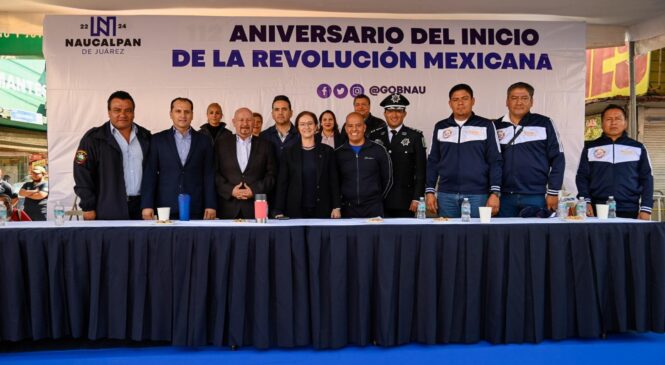 FAMILIAS, ESTUDIANTES Y DEPORTISTAS NAUCALPENSES CONMEMORAN EL INICIO DE LA REVOLUCIÓN MEXICANA