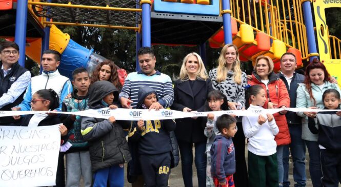 INAUGURA HUIXQUILUCAN PARQUE DE JUEGOS INFANTILES EN “EL PLAN”