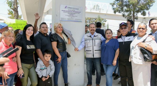 PEATONES MÁS SEGUROS CON PUENTE QUE PEDRO RODRÍGUEZ INAUGURÓ EN EL CAMPANARIO