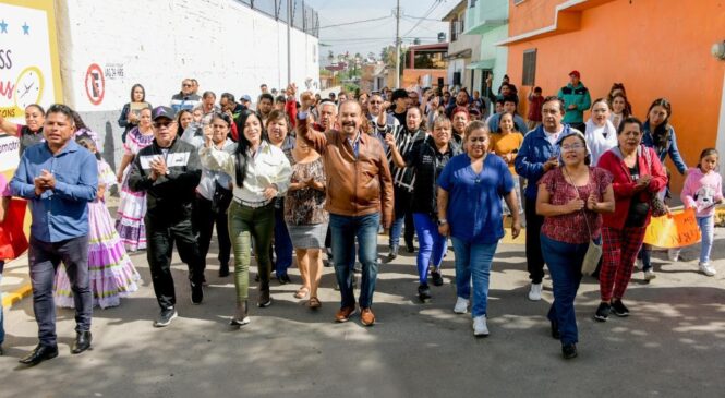 ENTREGA PEDRO RODRÍGUEZ OBRAS DE INFRAESTRUCTURA EN LA CALLE BELISARIO DOMÍNGUEZ