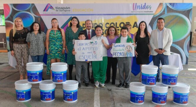 IMPULSA PEDRO RODRÍGUEZ ENTORNOS DIGNOS EN ESCUELAS DE ATIZAPÁN Y ENTREGA PINTURA A LA PRIMARIA JOSUÉ MIRLO