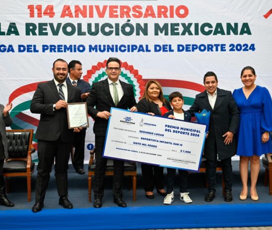 RECONOCE NAUCALPAN A OCHO DESTACADOS ATLETAS CON PREMIO MUNICIPAL DEL DEPORTE