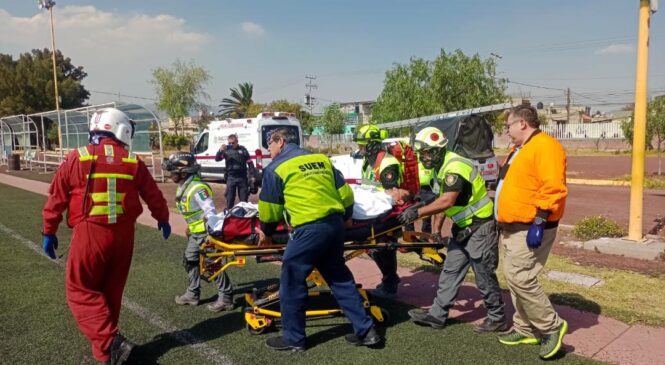 APOYA PROTECCIÓN CIVIL DE ECATEPEC EN TRASLADO EN HELICÓPTERO DE HOMBRE INFARTADO A HOSPITAL DE TOLUCA