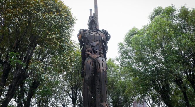 GOBIERNO DE NAUCALPAN RESCATARÁ LA ESCULTURA LA ODA DE HIERRO, LA REHABILITARÁ Y ELEVARÁ PARA VISIBILIZARLA