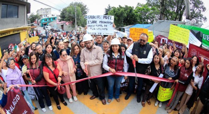 ENTREGA ALCALDE DE NAUCALPAN SEGUNDA ETAPA DE REHABILITACIÓN CON CONCRETO HIDRÁULICO DE MINAS PALACIO