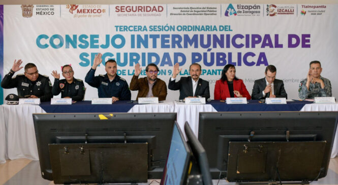 ENCABEZA PEDRO RODRÍGUEZ LA TERCERA SESIÓN DEL CONSEJO INTERMUNICIPAL DE SEGURIDAD PÚBLICA REGIÓN 9