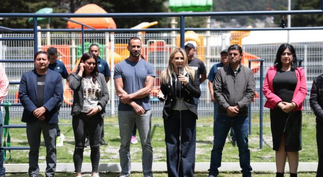 ENTREGA HUIXQUILUCAN APARATOS DE CALISTENIA Y OSARIOS EN BENEFICIO DE LA POBLACIÓN DE AGUA BLANCA