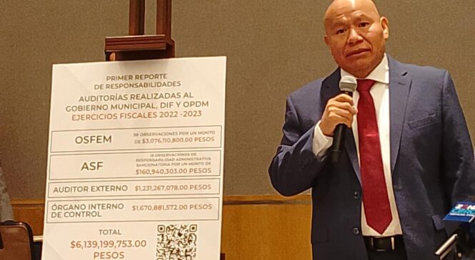 AUDITORÍAS ARROJAN MÁS DE 6 MIL MILLONES DE PESOS EN OBSERVACIONES QUE DEBEN DE ACLARARSE: RACIEL PÉREZ