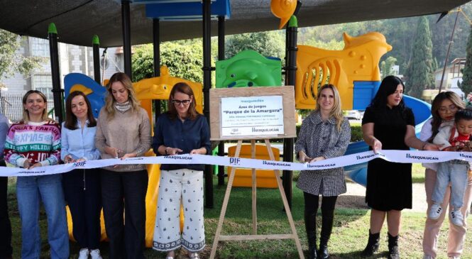 ENTREGA HUIXQUILUCAN UN NUEVO PARQUE INFANTIL EN LOMAS DE LA HERRADURA