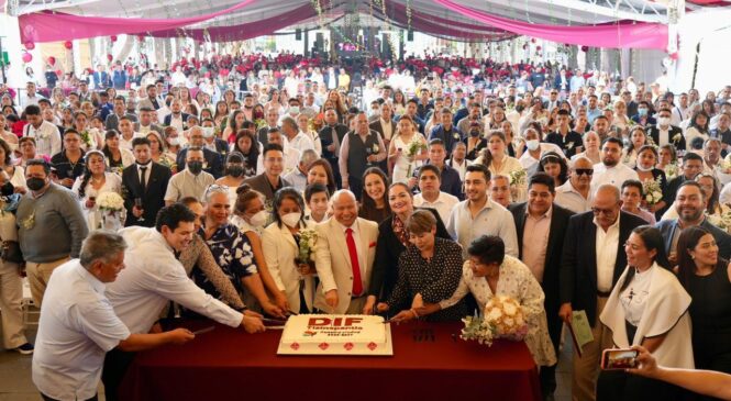 ENCABEZA ALCALDE RACIEL PÉREZ CEREMONIA DE 230 PAREJAS QUIENES FORMALIZAN SU UNIÓN EN “CÁSATE CONMIGO EN NUESTRA CIUDAD”