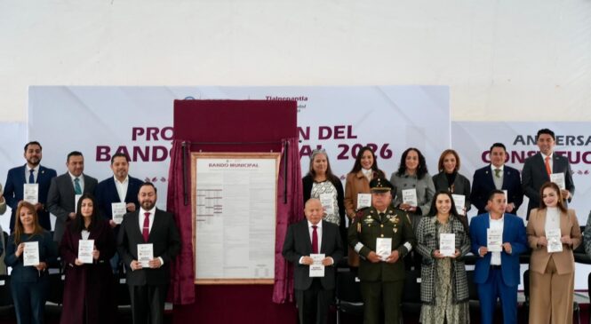 RACIEL PÉREZ CRUZ PRESIDE LA PROMULGACIÓN DEL BANDO MUNICIPAL 2026 PARA FORTALECER EL ORDEN Y LA JUSTICIA EN TLALNEPANTLA