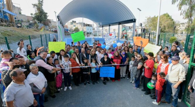 INAUGURA PEDRO RODRÍGUEZ MULTIDEPORTIVO LA LUMBRERA CON MEJORES VIALIDADES E INFRAESTRUCTURA