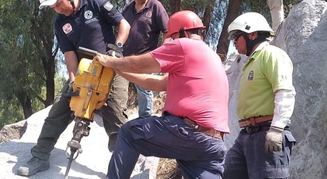 ANTE EL DESPRENDIMIENTO DE UNA ROCA VOLCÁNICA EN SANTA CECILIA, PROTECCIÓN CIVIL ACTIVA PROTOCOLO DE RESPUESTA INMEDIATA