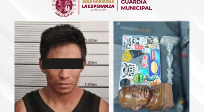 DETIENE GUARDIA MUNICIPAL EN FLAGRANCIA A LADRÓN EN LOMAS DE TECAMACHALCO