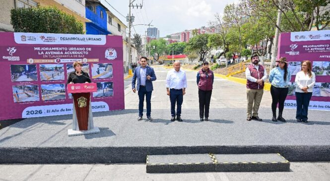 ENTREGAN OBRAS DE MEJORAMIENTO URBANO EN AVENIDA ACUEDUCTO EN TLALNEPANTLA