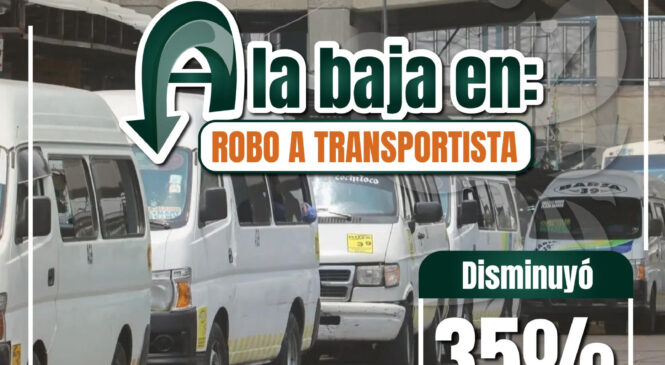 REPORTAN REDUCCIÓN DE 35 POR CIENTO EN ROBO A TRANSPORTISTA EN IZCALLI