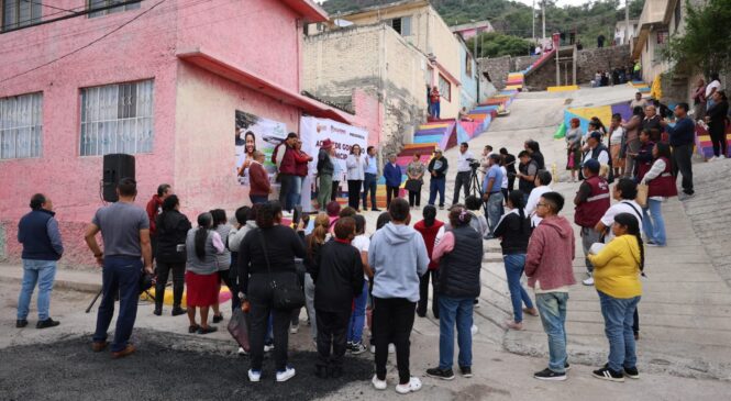 CON TRABAJO GOBIERNO MUNICIPAL Y VECINOS TRANSFORMAN LA PARTE ALTA DE ECATEPEC