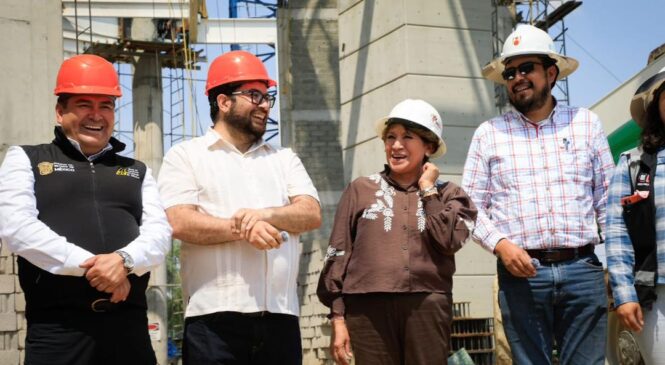 ACOMPAÑA ALCALDE ISAAC MONTOYA A LA GOBERNADORA DELFINA GÓMEZ A LA SUPERVISIÓN DE OBRA DE LA LÍNEA 3 DEL MEXICABLE NAUCALPAN