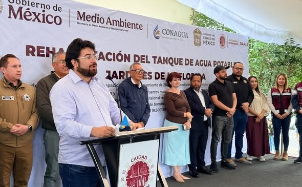 ENTREGA ALCALDE ISAAC MONTOYA TANQUE DE AGUA EN JARDINES DE LA FLORIDA REHABILITADO TRAS AÑOS DE ABANDONO