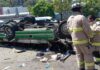 ELEMENTOS DE SEGURIDAD Y EMERGENCIA DE TLALNEPANTLA ATIENDEN VOLCADURA EN LA MÉXICO-PACHUCA Y BRINDAN APOYO A 13 LESIONADOS