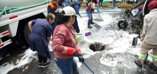 CONCLUYEN LABORES DE LIMPIEZA Y DESAZOLVE EN LOS REYES IXTACALA Y CONTINÚAN CON MONITOREO PERMANENTE
