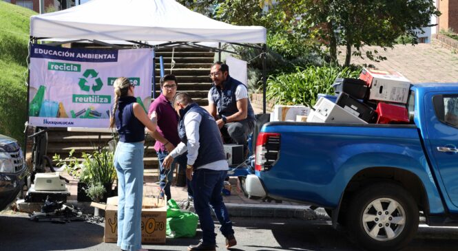 COLECTA HUIXQUILUCAN TRES TONELADAS DE RESIDUOS ELECTRÓNICOS, PLÁSTICOS Y DE CARTÓN A FAVOR DEL MEDIO AMBIENTE