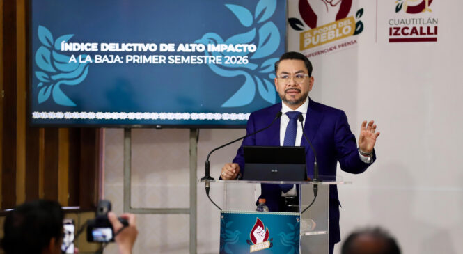 DISMINUYE IZCALLI MÁS DEL 18 POR CIENTO DELITOS DE ALTO IMPACTO DURANTE EL PRIMER TRIMESTRE DEL 2026