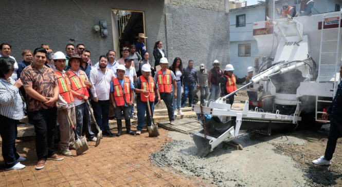 NAUCALPAN PONE EN MARCHA CONCRETERA MÓVIL PARA AGILIZAR OBRAS EN COMUNIDADES