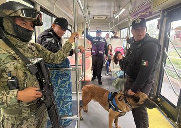 POLICÍA MUNICIPAL Y MARINA REALIZAN OPERATIVO USUARIO SEGURO EN EL MEXIBÚS