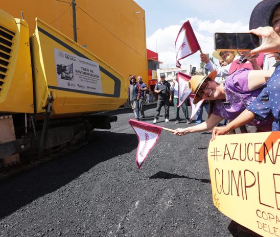 CON INVERSIÓN Y AHORRO MUNICIPAL, AZUCENA CISNEROS REPAVIMENTA VIALIDADES
