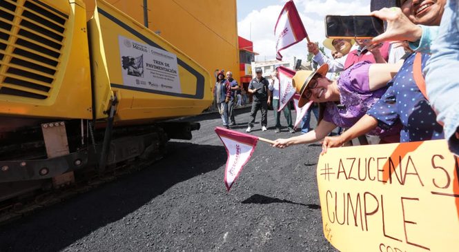 CON INVERSIÓN Y AHORRO MUNICIPAL, AZUCENA CISNEROS REPAVIMENTA VIALIDADES