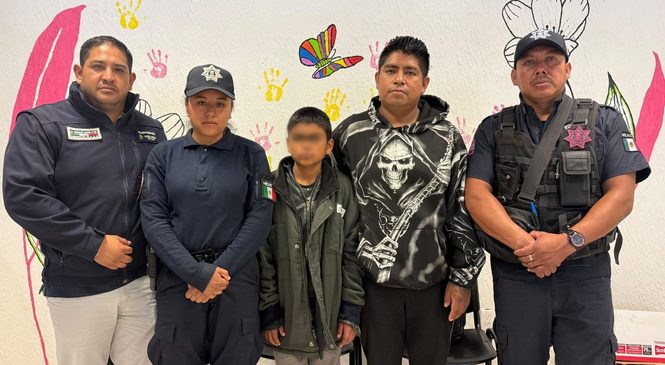 LOCALIZAN A MENOR EXTRAVIADO Y LO REINTEGRAN CON SU FAMILIA EN TLALNEPANTLA