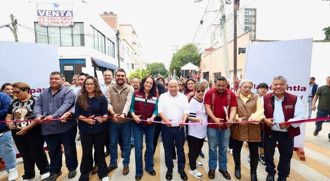 INAUGURA RACIEL PÉREZ CRUZ OBRAS DE REPAVIMENTACIÓN PARA MEJORAR LA MOVILIDAD EN TLALNEPANTLA CENTRO