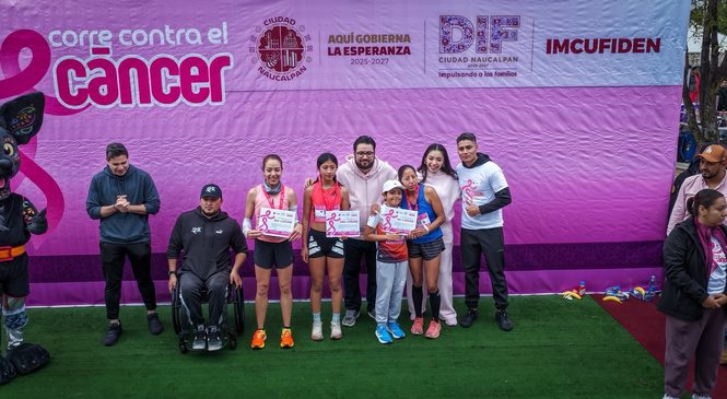 CIENTOS DE FAMILIAS PARTICIPAN EN LA CARRERA CORRE CONTRA EL CÁNCER 2026 EN NAUCALPAN